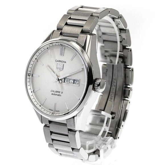 TAG HEUER Carrera Caliber 5 WAR201B-0 Silver Dial Automatic Men's Watch_891735 - Picture 1 of 7